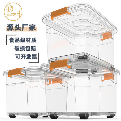 Plastic Transparent Storage Box for Home Clothes Storage Box Wardrobe Toy Storage Cabinet Extra Large Thickeneded Storage Box - image 3