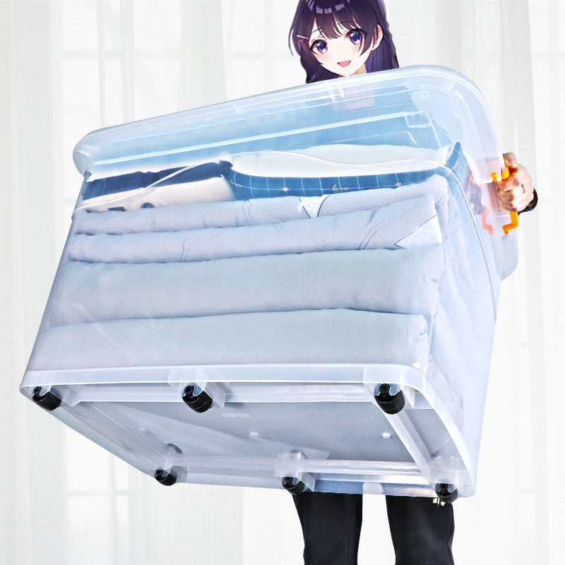 Plastic Transparent Storage Box for Home Clothes Storage Box Wardrobe Toy Storage Cabinet Extra Large Thickeneded Storage Box - image 4