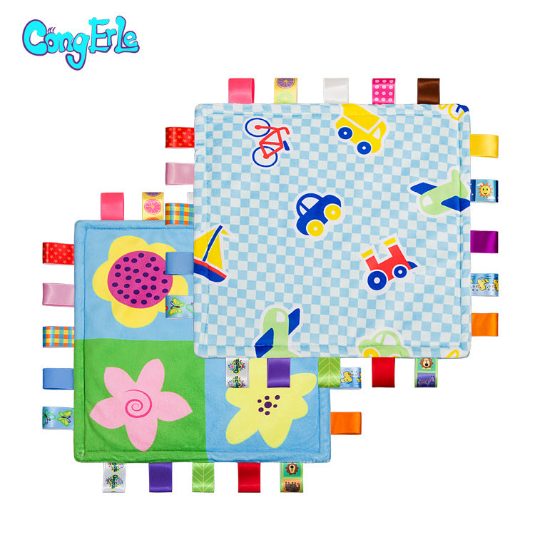 Foreign trade label baby comfort towel can be imported baby hand-held square towel plush sleeping toy baby supplies - image 5