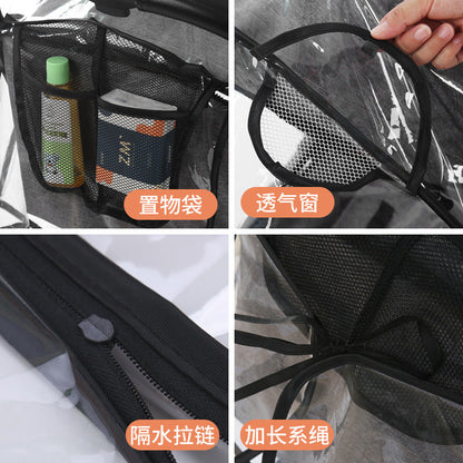 Baby stroller rain cover universal windproof rainproof haze baby stroller rain cover umbrella car raincoat cover accessories - image 4