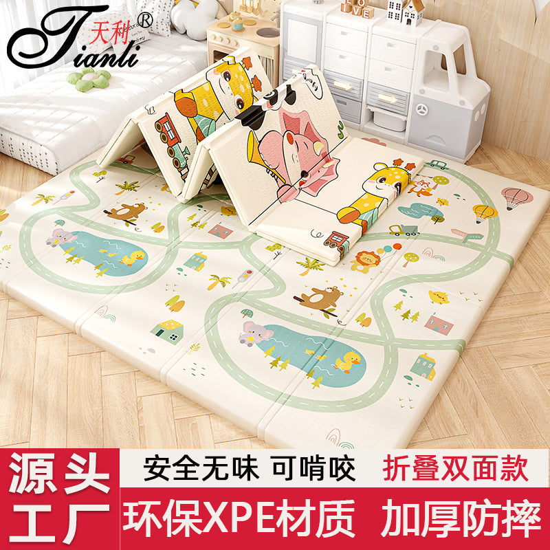 Factory Wholesale Children's Foam Floor Mat Cartoon Baby Climbing Mat Folding xpe Baby Climbing Mat Thickened Large Size - image 1