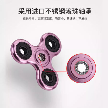 Aluminum alloy large ternary fingertip gyro triangle metal finger spiral toy decompression gyro wholesale - image 3