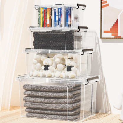 Factory Direct Sales Storage Box with Lid, Large Plastic Storage Box, Toy Storage Box, Clothes and Quilt Transparent Storage Box - image 2