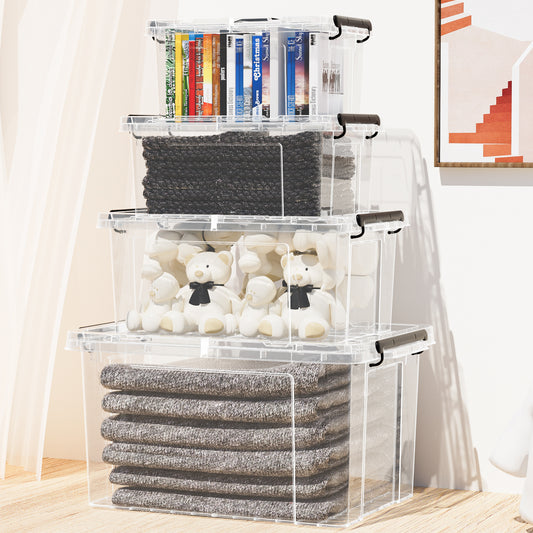 Factory Direct Sales Storage Box with Lid, Large Plastic Storage Box, Toy Storage Box, Clothes and Quilt Transparent Storage Box - image 2
