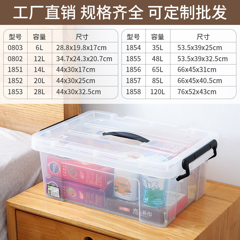 Factory Direct Sales Storage Box with Lid, Large Plastic Storage Box, Toy Storage Box, Clothes and Quilt Transparent Storage Box - image 3