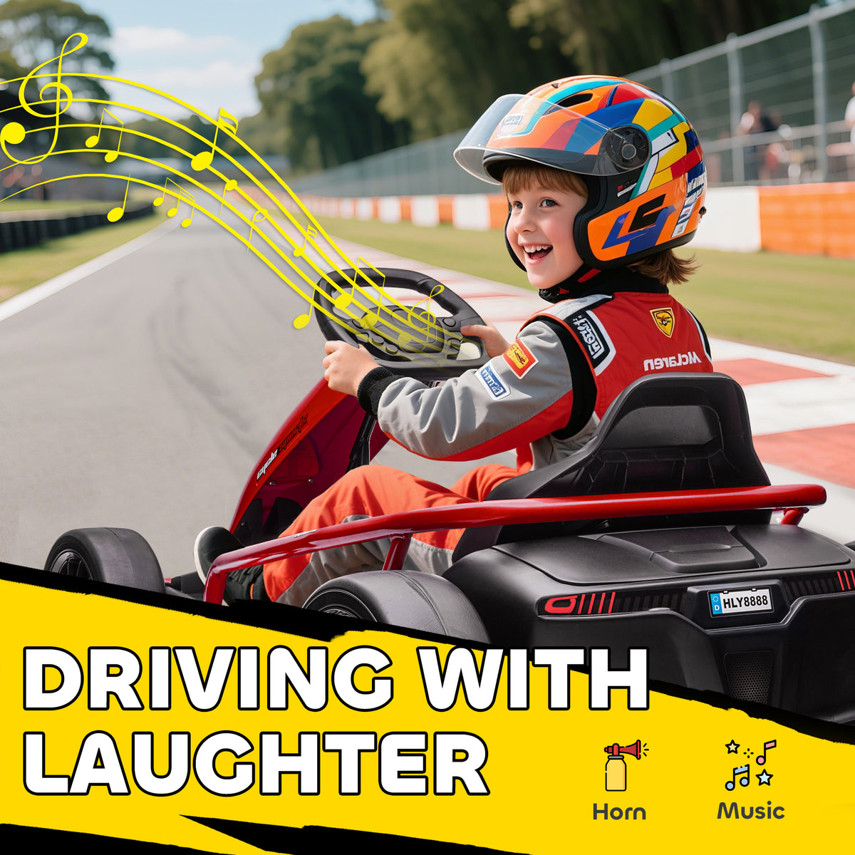 24v Electric Go Kart for Kids, Drift Ride-on Racing Go Kart