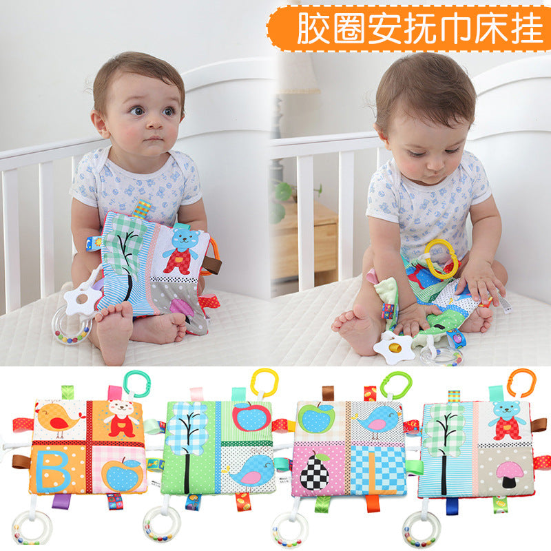 Bbsky Baby Label Comfort Towel Soothing Teether Rubber Ring Hanging Ring 0-Year-Old Toy Magic Tool Baby Educational Toy - image 1