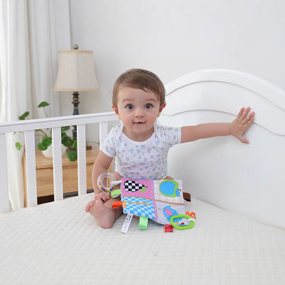 Bbsky Baby Label Comfort Towel Soothing Teether Rubber Ring Hanging Ring 0-Year-Old Toy Magic Tool Baby Educational Toy - image 3