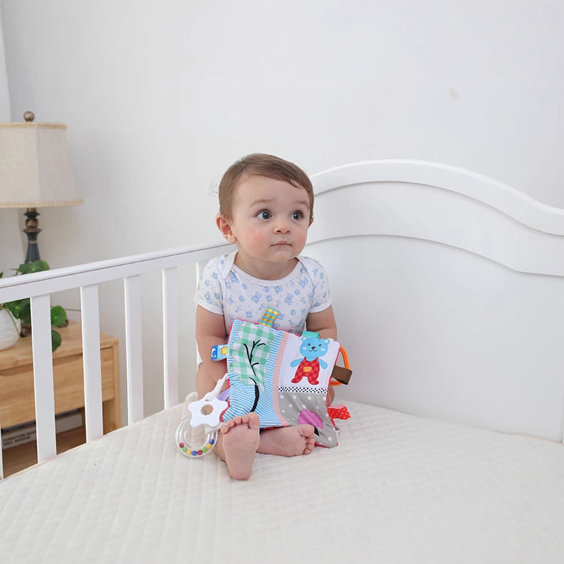Bbsky Baby Label Comfort Towel Soothing Teether Rubber Ring Hanging Ring 0-Year-Old Toy Magic Tool Baby Educational Toy - image 4