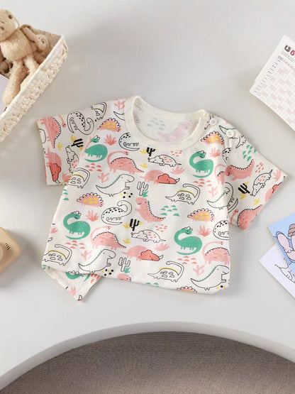 Children's short-sleeved T-shirt cotton girls summer baby baby summer children's clothing new boys' jacket a generation of hair - image 2