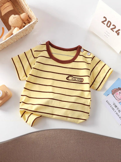 Children's short-sleeved T-shirt cotton girls summer baby baby summer children's clothing new boys' jacket a generation of hair - image 3