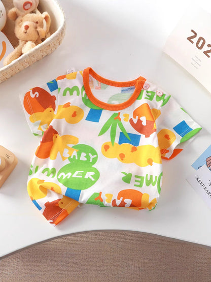 Children's short-sleeved T-shirt cotton girls summer baby baby summer children's clothing new boys' jacket a generation of hair - image 5
