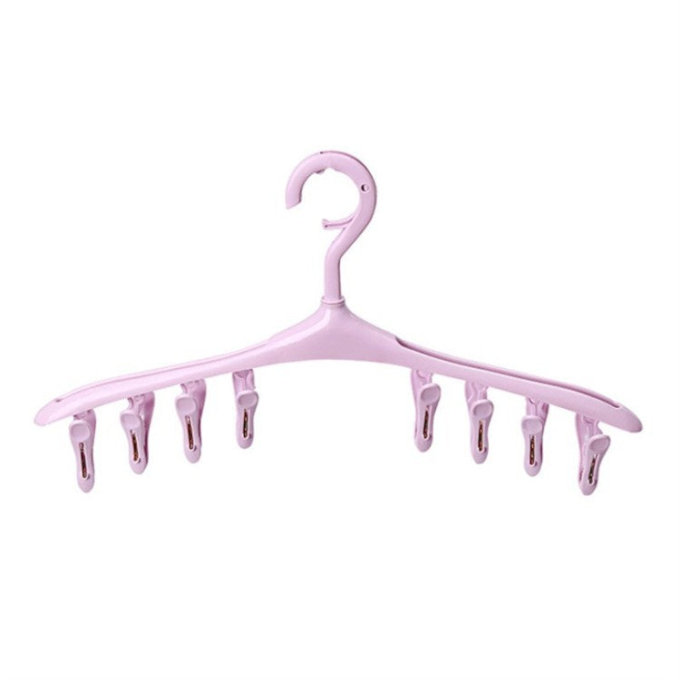 Multi-Purpose 8-Clip Clothes Hanger Plastic Windproof Buckle Socks Intimates Drying Rack Baby Kidsren's Small Items Drying Rack - image 5