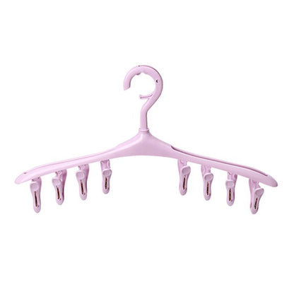 Multi-Purpose 8-Clip Clothes Hanger Plastic Windproof Buckle Socks Intimates Drying Rack Baby Kidsren's Small Items Drying Rack - image 5