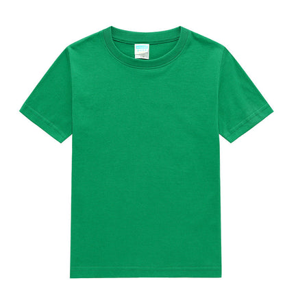 Round neck children's combed CVC cotton class clothing blank cultural shirt wholesale DIY kindergarten short sleeve advertising shirt printing - image 3