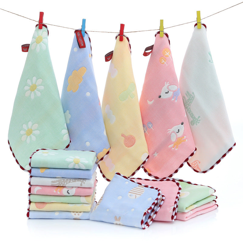 Six-Layer Gauze Saliva Towel Baby Pure Cotton Small Towel Kindergarten Hand Towel Baby Saliva Towel Wholesale - image 1