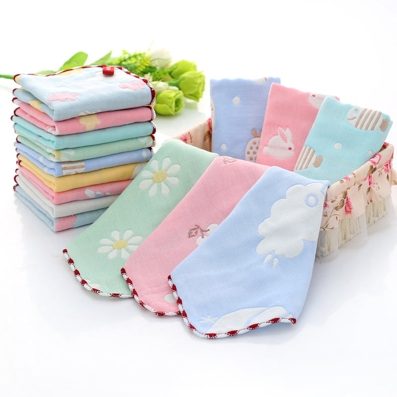 Six-Layer Gauze Saliva Towel Baby Pure Cotton Small Towel Kindergarten Hand Towel Baby Saliva Towel Wholesale - image 2