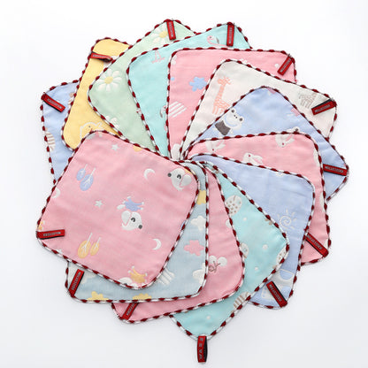 Six-Layer Gauze Saliva Towel Baby Pure Cotton Small Towel Kindergarten Hand Towel Baby Saliva Towel Wholesale - image 4