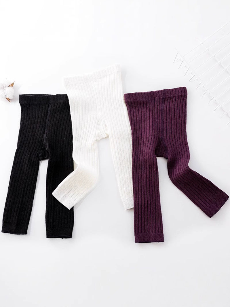 Cross-Border Children's Tights Spring and Autumn Baby Socks White Knitted Nine-Point Girls' Leggings - image 3