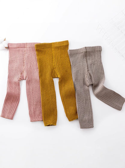 Cross-Border Children's Tights Spring and Autumn Baby Socks White Knitted Nine-Point Girls' Leggings - image 4
