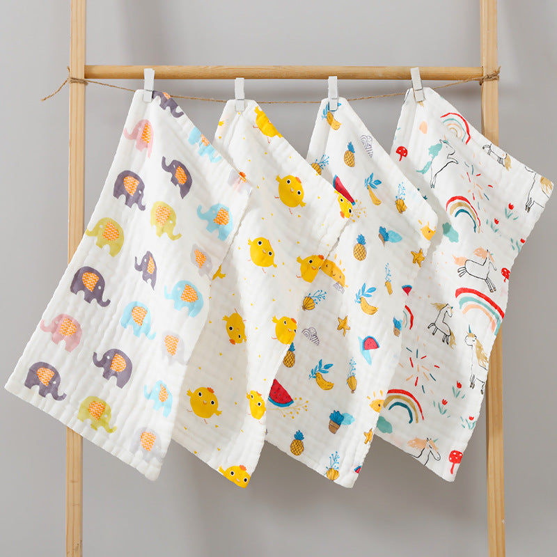 Baby Gauze Small Square Six-Layer A Pure Cotton Baby Spit Towel Soft High Density Gauze Newborn Small Towel - image 2