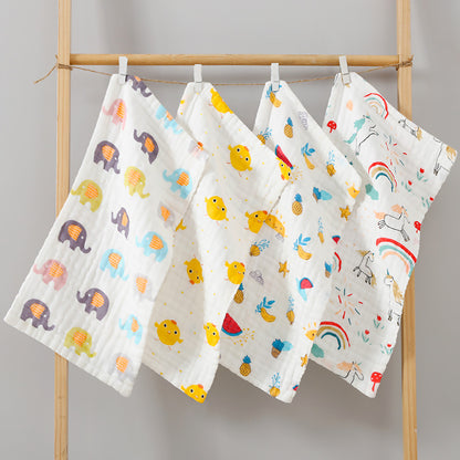 Baby Gauze Small Square Six-Layer A Pure Cotton Baby Spit Towel Soft High Density Gauze Newborn Small Towel - image 2