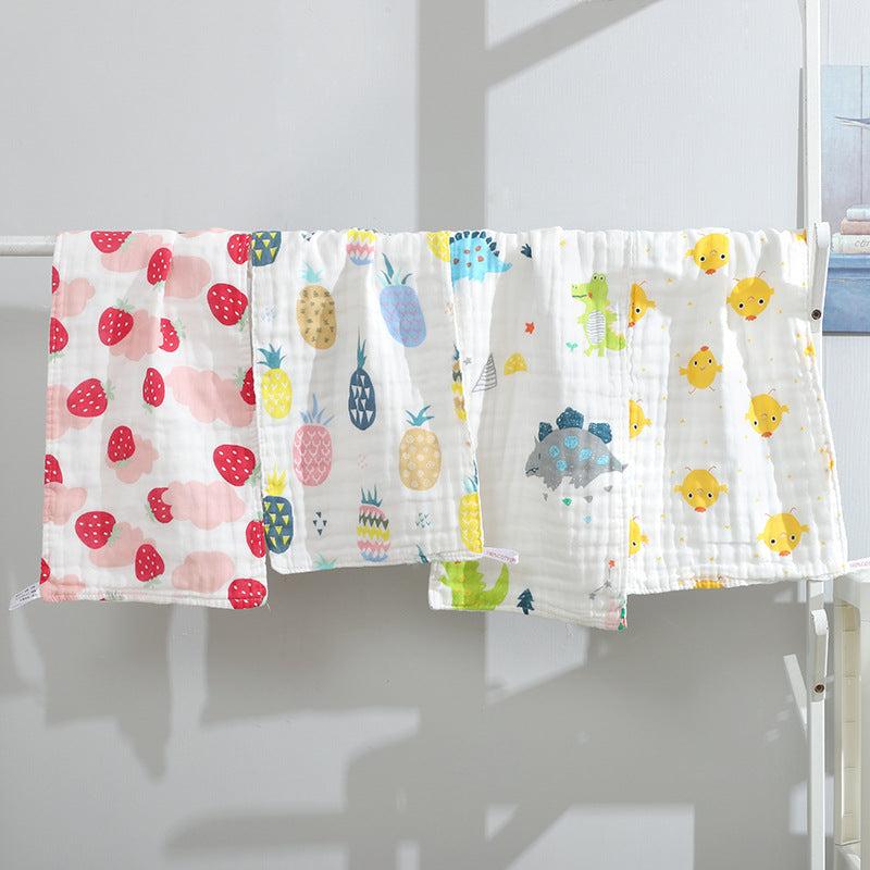 Baby Gauze Small Square Six-Layer A Pure Cotton Baby Spit Towel Soft High Density Gauze Newborn Small Towel - image 3