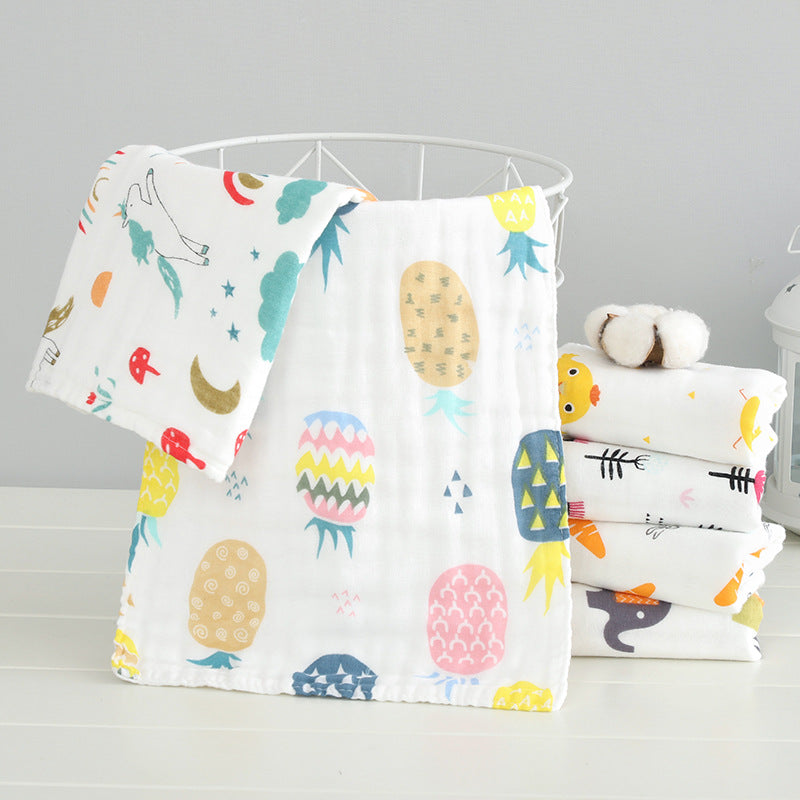 Baby Gauze Small Square Six-Layer A Pure Cotton Baby Spit Towel Soft High Density Gauze Newborn Small Towel - image 4