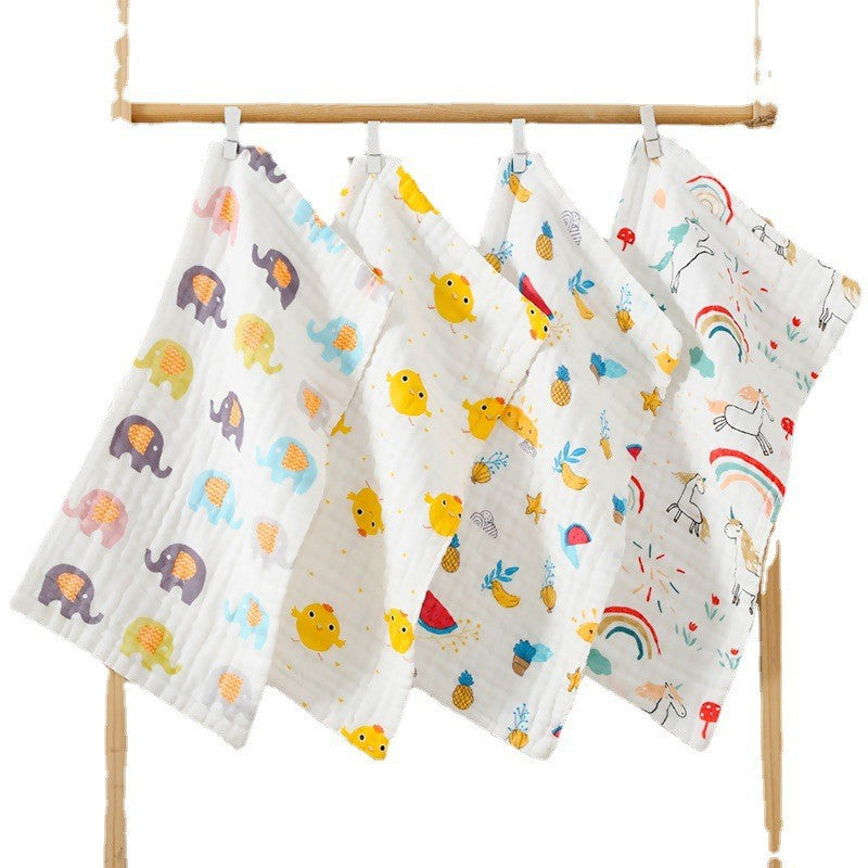 Baby Gauze Small Square Six-Layer A Pure Cotton Baby Spit Towel Soft High Density Gauze Newborn Small Towel - image 5