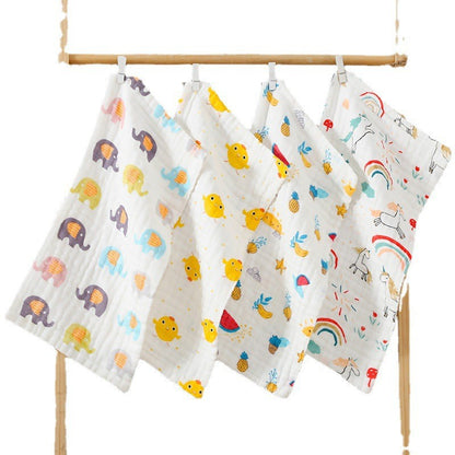 Baby Gauze Small Square Six-Layer A Pure Cotton Baby Spit Towel Soft High Density Gauze Newborn Small Towel - image 5