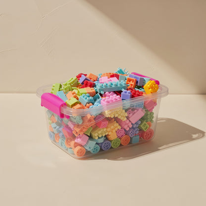 Plastic building blocks set described with large and small particles - view 5