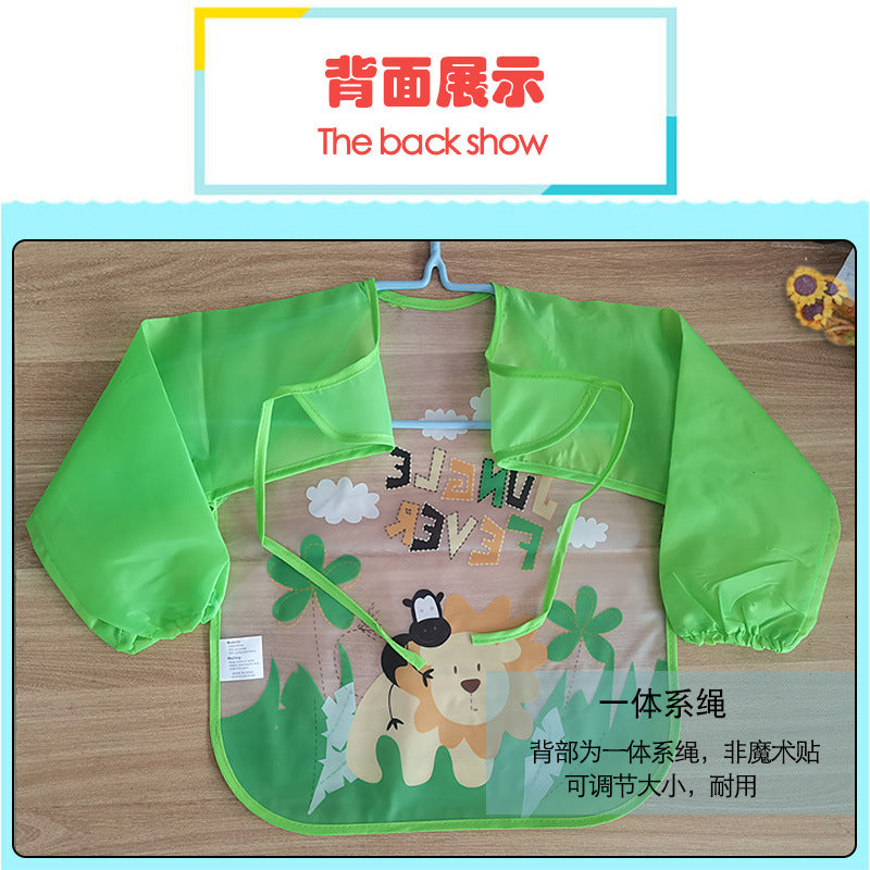 A generation of children's overalls wear foreign trade long sleeve waterproof baby eating bib Amazon painting clothes - image 2