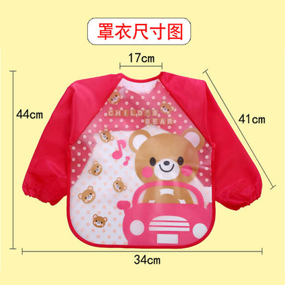 A generation of children's overalls wear foreign trade long sleeve waterproof baby eating bib Amazon painting clothes - image 3