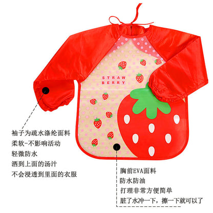 A generation of children's overalls wear foreign trade long sleeve waterproof baby eating bib Amazon painting clothes - image 4