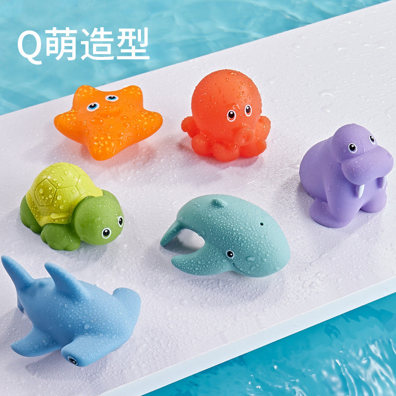 Cross-Border Baby Bath Toy Turtle Spray Net Fishing Shark Children's Animal Pinch Music Floating Water Toy - image 2
