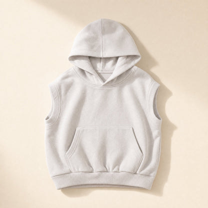 Hoodhug children's 98% cotton hooded sleeveless pullover vest - view 2