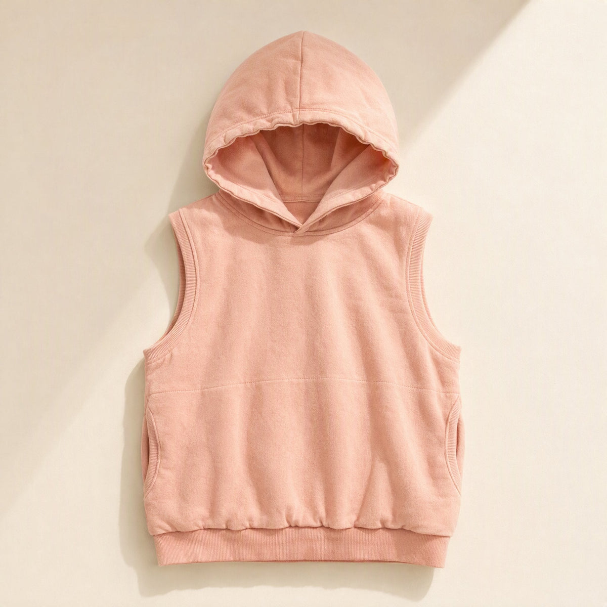 Hoodhug children's 98% cotton hooded sleeveless pullover vest - view 3