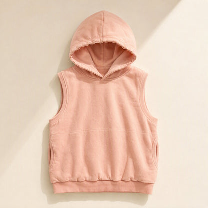 Hoodhug children's 98% cotton hooded sleeveless pullover vest - view 3