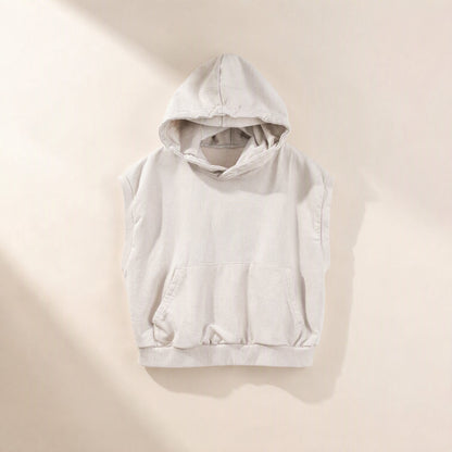 Hoodhug children's 98% cotton hooded sleeveless pullover vest - view 4