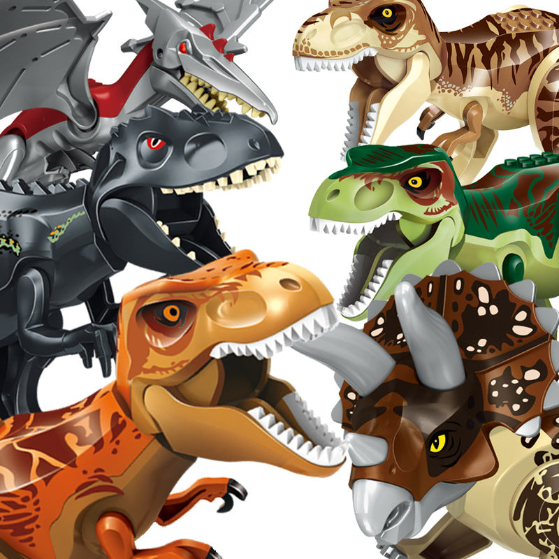 Mixed Batch of Dinosaur Building Blocks Toy Jurassic Large Tyrannosaurus Assembled Building Blocks Puzzle Cross-Border Disassembly and Assembly Dinosaur - image 5