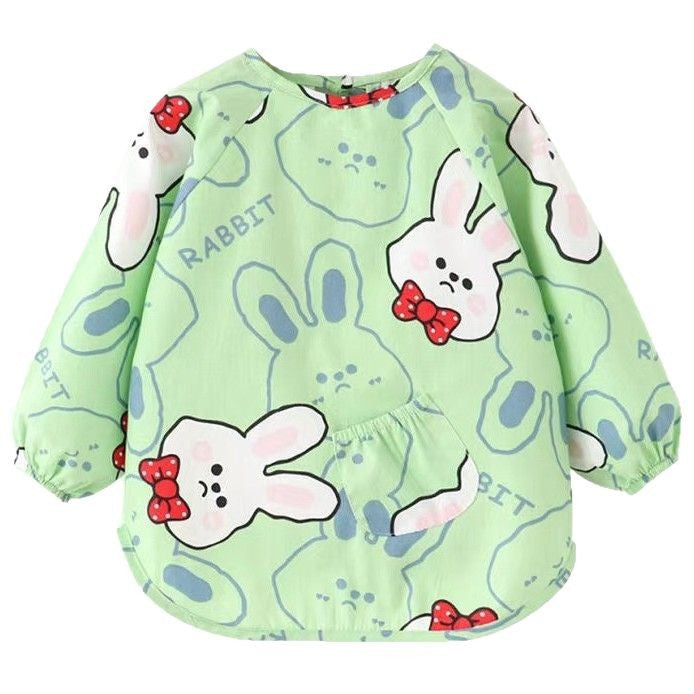 Pure Cotton Baby Smock Autumn and Winter Long-Sleeved Waterproof Children's Apron for Boys and Girls Eating Clothes Infant Bib Protection - image 5