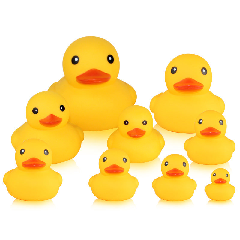 Jixin Little Yellow Duck Toy Children's Playing in the Water and Bathing Pinch and Calling Big Yellow Duck Sound Baby Toy No. 1-9 Duck - image 5