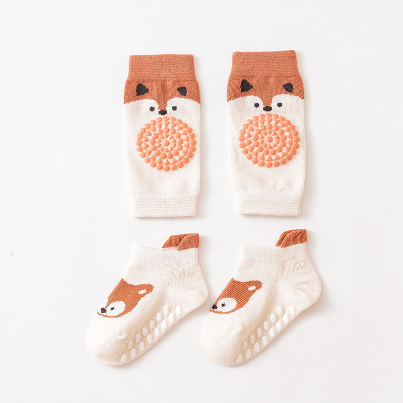 Glue-applied Non-slip Knee Pads Newborn Socks