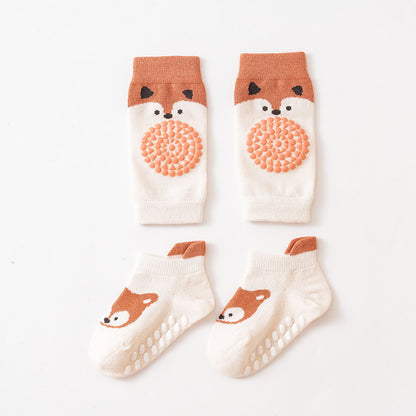 Glue-applied Non-slip Knee Pads Newborn Socks