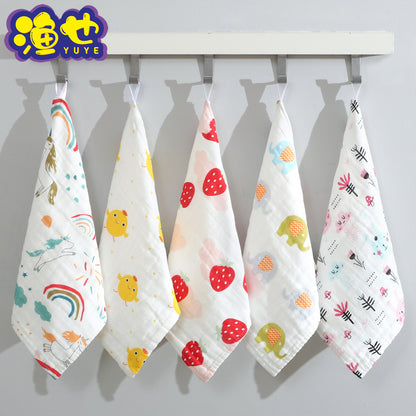 Six-Layer High-Density Pure Cotton Gauze Square Towel Baby Type a Printed Towel Kidsren's Towel Saliva Towel Pure Cotton Wholesale - image 1