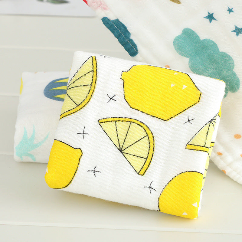 Six-Layer High-Density Pure Cotton Gauze Square Towel Baby Type a Printed Towel Kidsren's Towel Saliva Towel Pure Cotton Wholesale - image 4
