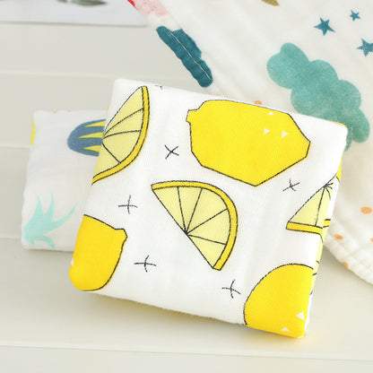 Six-Layer High-Density Pure Cotton Gauze Square Towel Baby Type a Printed Towel Kidsren's Towel Saliva Towel Pure Cotton Wholesale - image 4