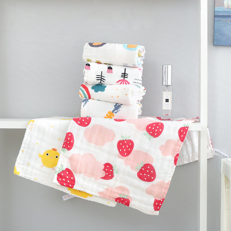 High density six layer cotton gauze towel soft absorbent children's face towel baby saliva towel cotton children's towel wholesale - image 2