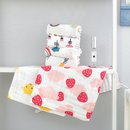 High density six layer cotton gauze towel soft absorbent children's face towel baby saliva towel cotton children's towel wholesale - image 2
