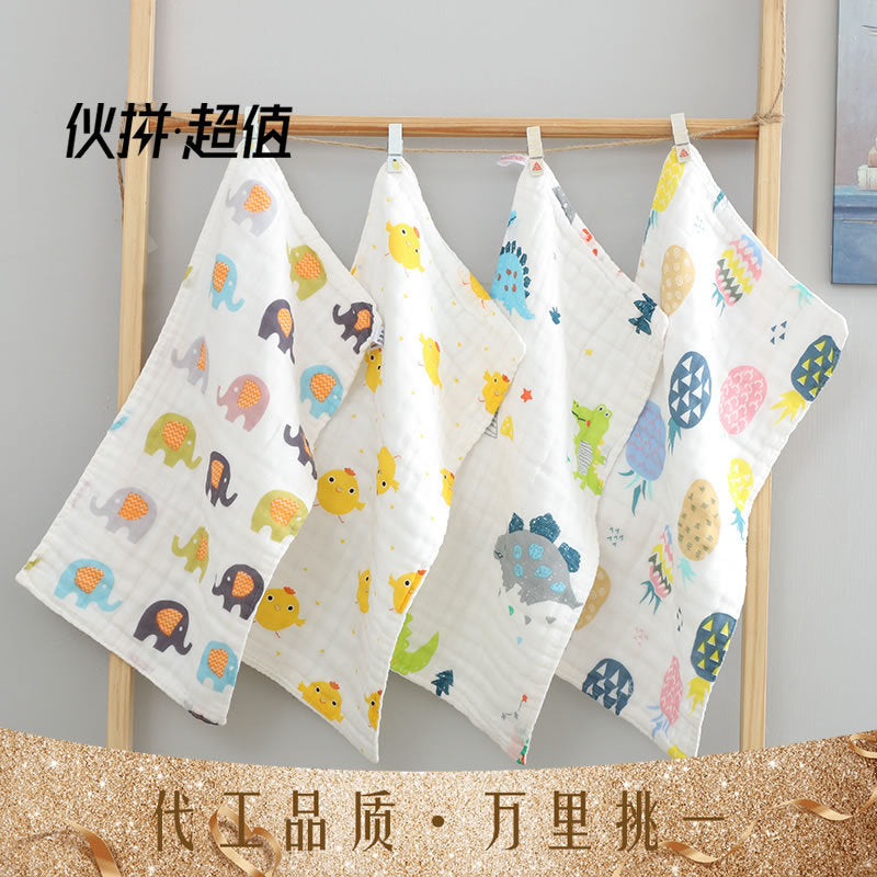 High density six layer cotton gauze towel soft absorbent children's face towel baby saliva towel cotton children's towel wholesale - image 3